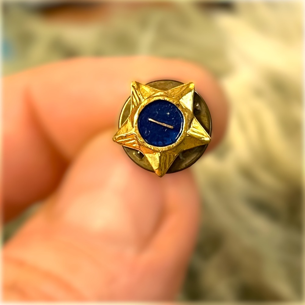 VTG Boy Scouts Pin Gold Blue Enamel Star Service Lapel Tiny Hat‎ Pin BSA America